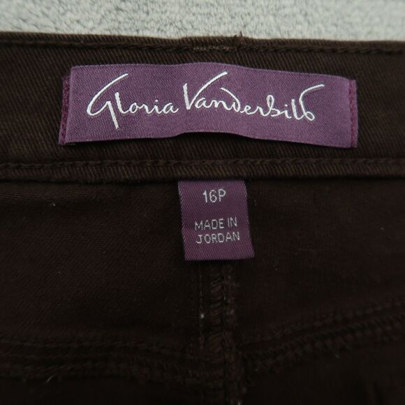 Gloria Vanderbilt Jeans Women's 16P Brown Amanda High-Rise Straight 25" Inseam - Picture 9 of 16